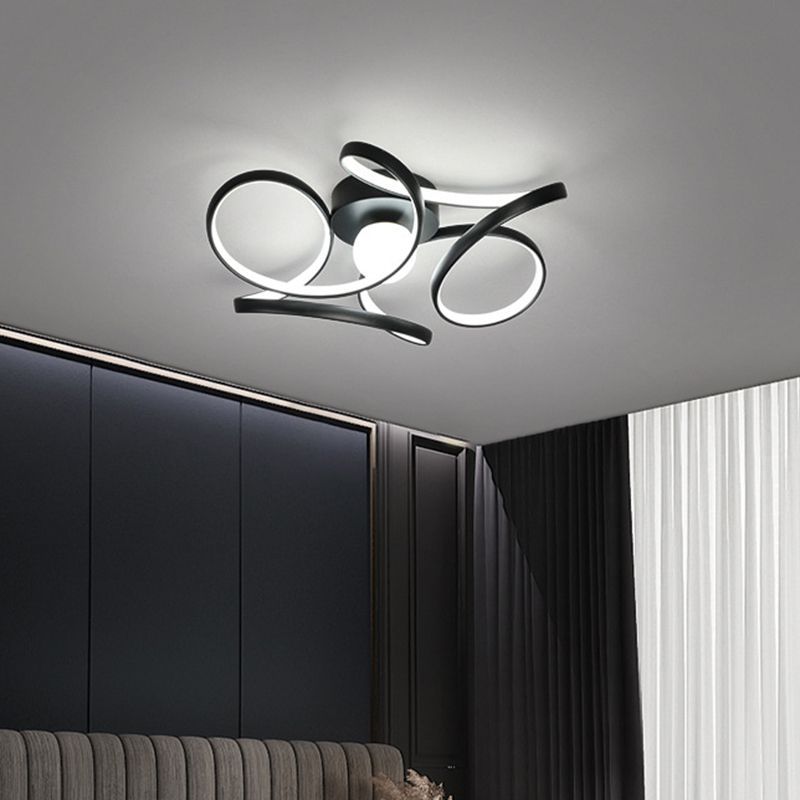 Metal Twist Flush Mount Ceiling Light Minimalist LED Flush Mount Fixture with Ball Acrylic Shade