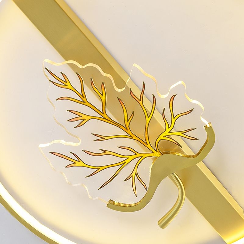 Geometry Shape Flush Mount Lamps Modern Metal 2-Light Flush Mount Fixture in Gold