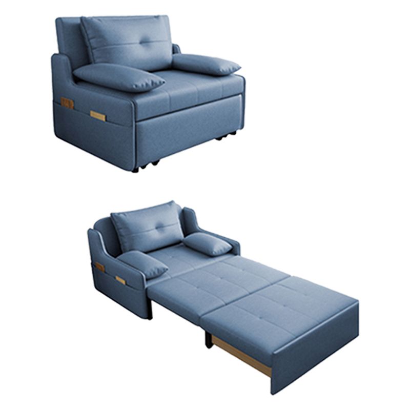 33" Wide Scandinavian Sleeper Sofa Futon Blue Storage Sleeper Sofa