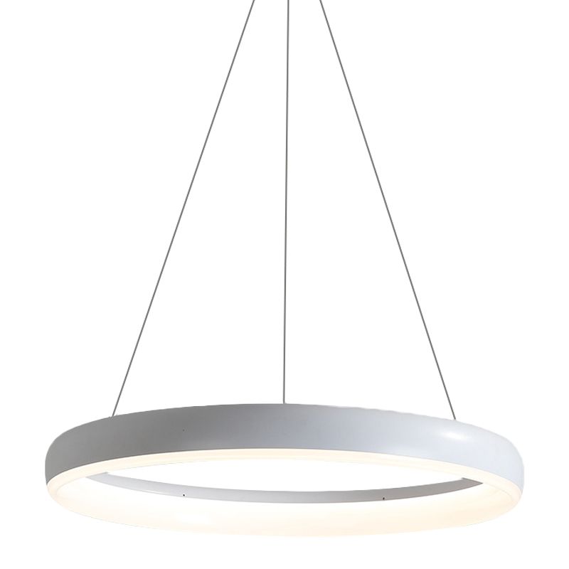 Anello a sospensione del lampadario Minimalista in metallo bianco/nero LED LED LEDULUM LIGHT in luce bianca/calda, 16 "/23,5" /31,5 "Dia