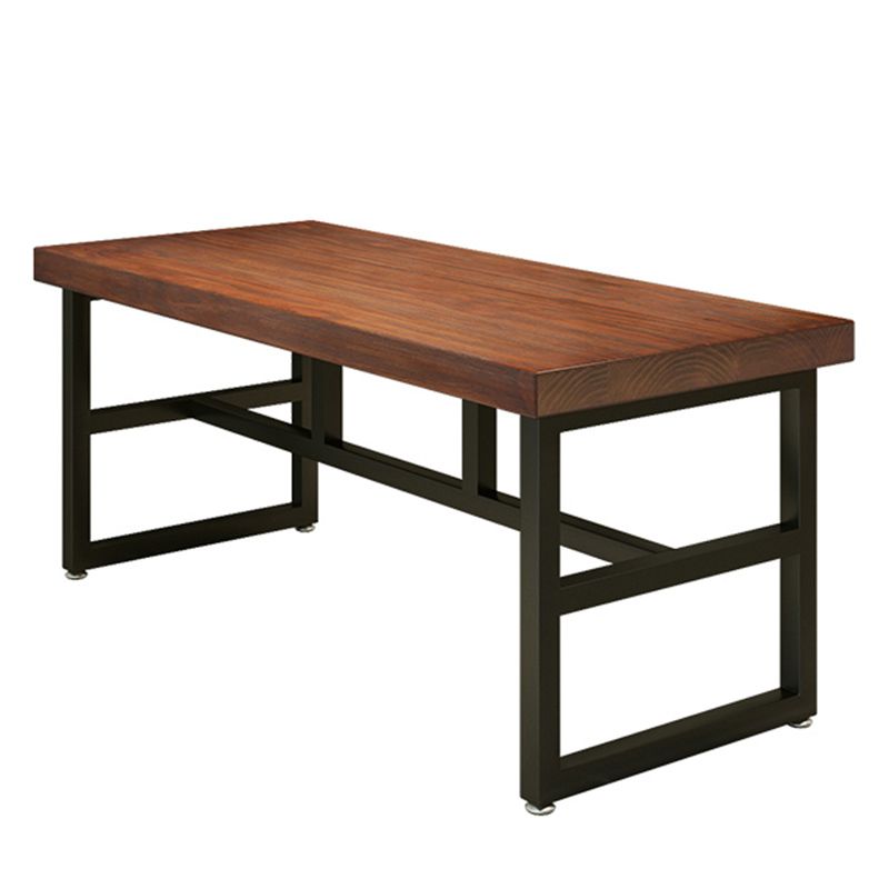 Industrial 1/2/3/4/5 Pieces Furniture Solid Wood Rectangle Dining Chairs Set in Brown