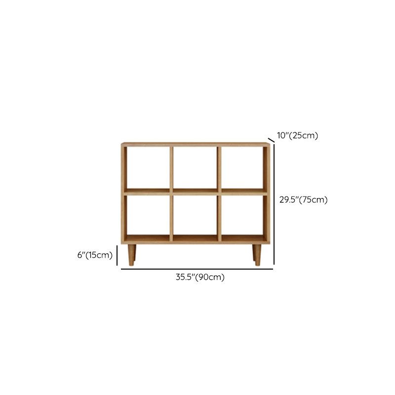 Modern Style Open Back Bookshelf Solid Wood Bookcase with Shelves