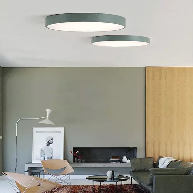 Lampada da soffitto a LED di forma rotonda stile moderno amaretto 1 luce da incasso con paralume in acrilico