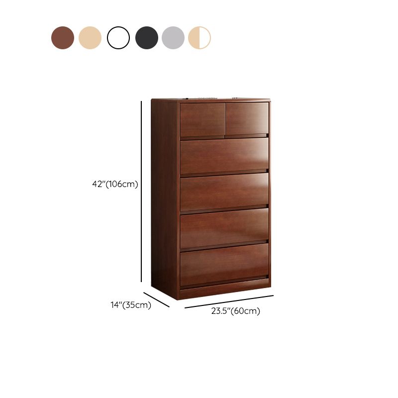 Ultra Modern Lingerie Chest Rubber Wood Storage Chest Dresser for Bedroom