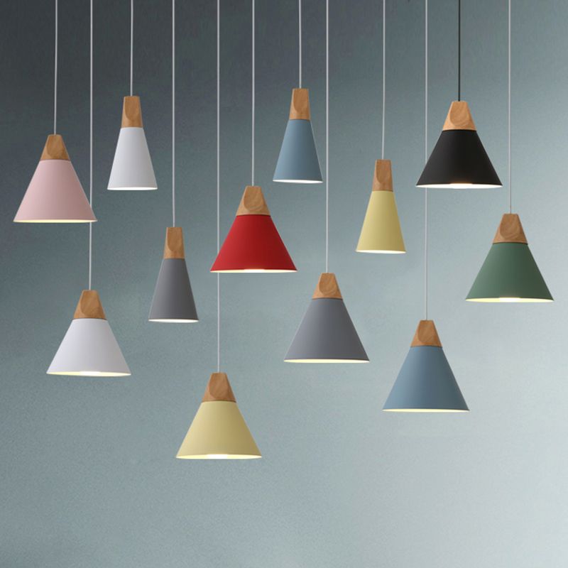 Macaroon Modern Hanging Lamps Aluminum Shade Pendant Lighting Fixtures