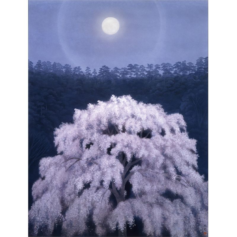 Stain Resistant Cherry Tree Mural Non-Woven Cloth Modern Wall Art for Girls Room