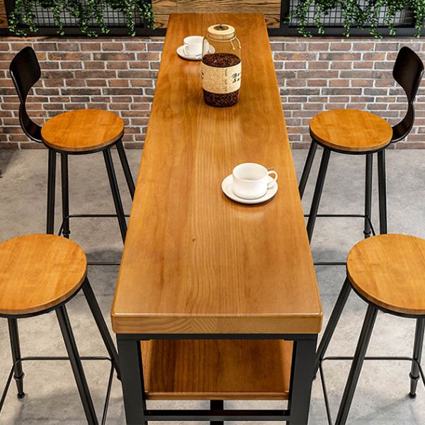 Tavolo da pranzo moderno rettangolo barre da pranzo in legno tavolo da barra con scaffali
