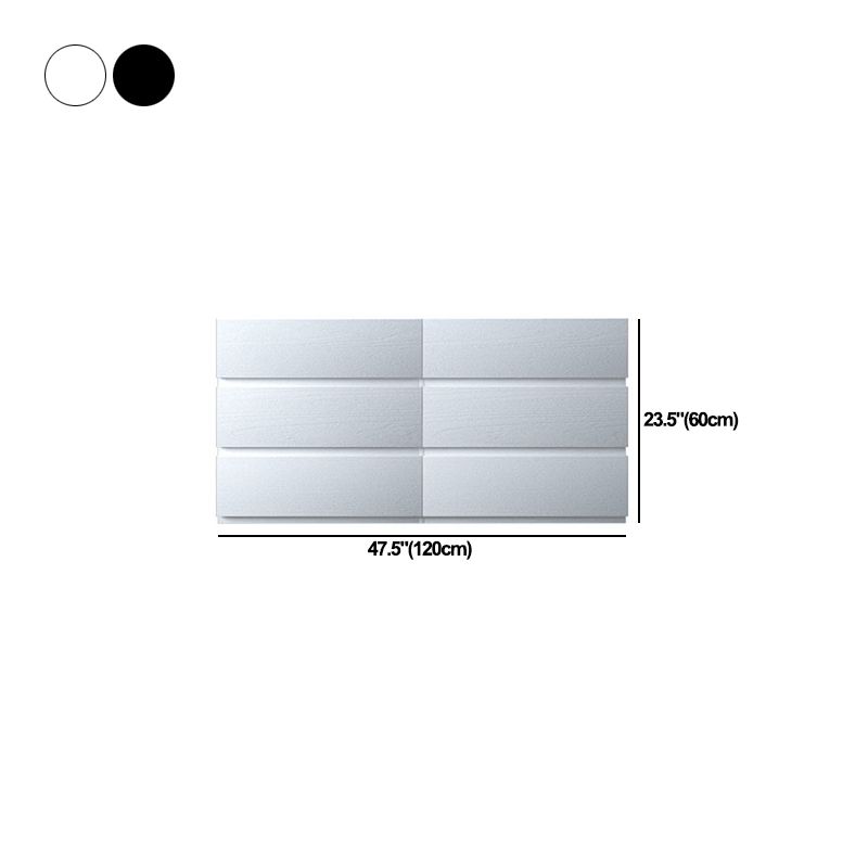 White / Black Storage Chest 16" W Vertical Lingerie Chest for Bedroom