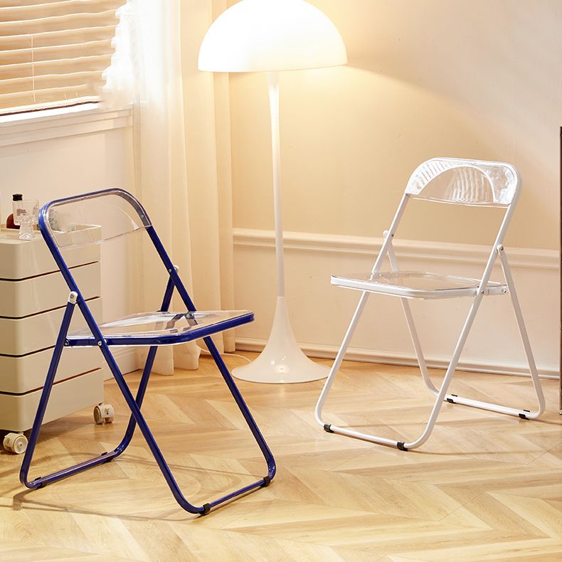 Contemporary Folding Open Back Metal Armless Dining Chairs(Set of 4/8)