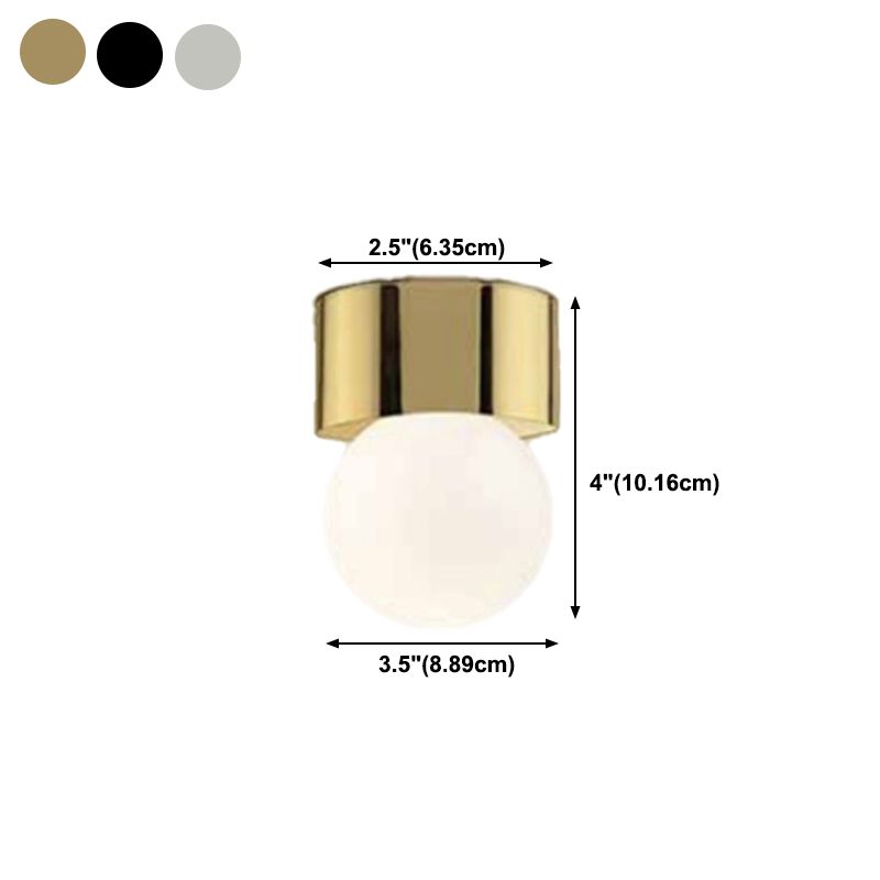 Circle Shape Flush Mount Modern Metal Ceiling Light with Glass Shade for Living Room