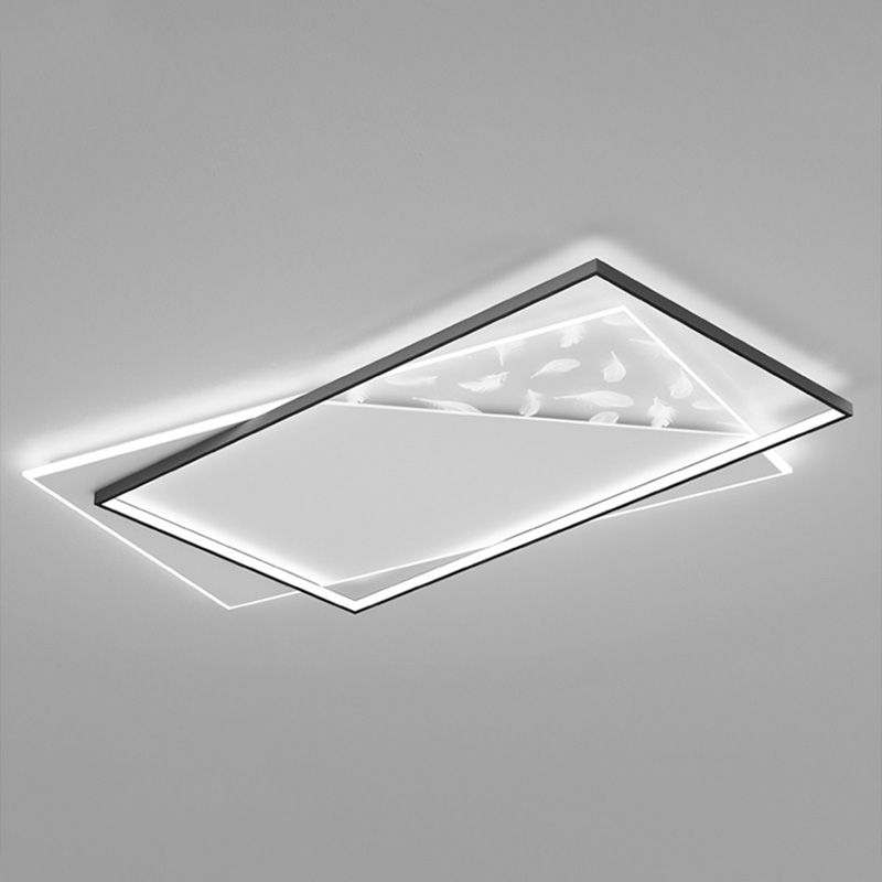 Lampe encastrée en fer forgé de plafond suspendu de salon de plume simple moderne LED