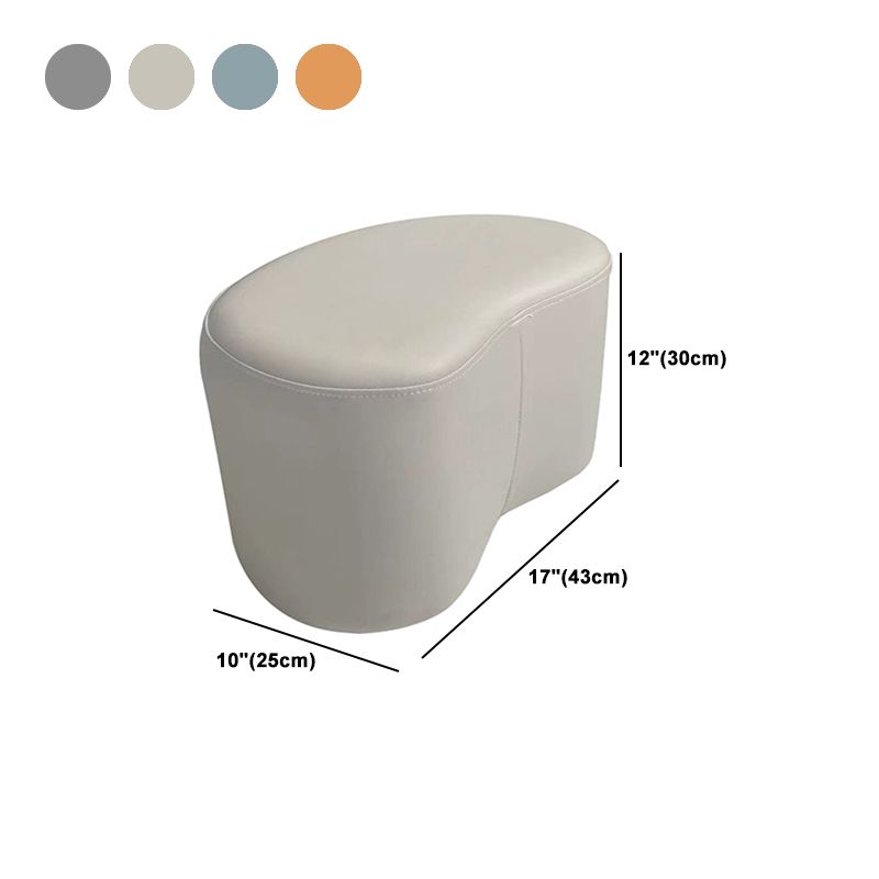 Modern Stain Resistant Standard Wedge Orange Leather Pouf for Home Decor