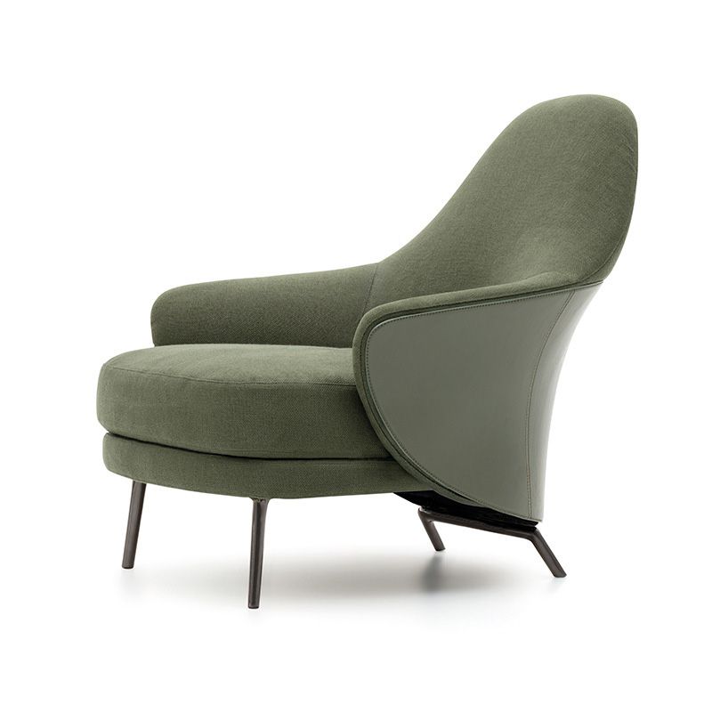 Basic Four Legs Lounge Chair Contemporary Solid Color Accent Armchair