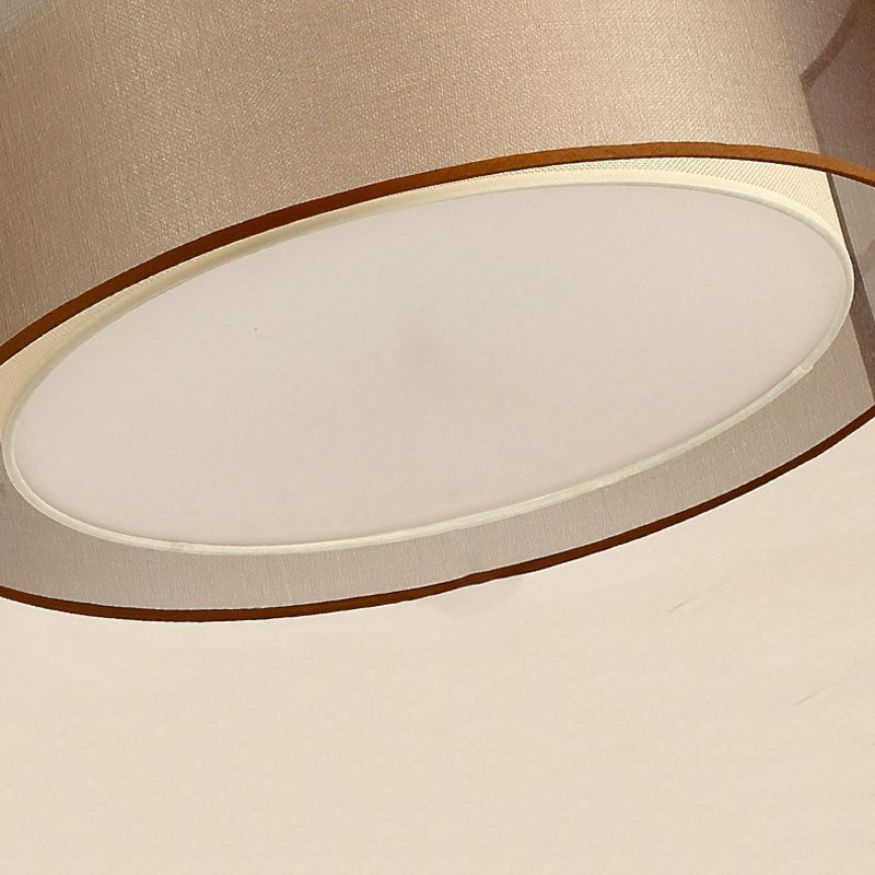Minimalist Drum Flush Mount Lighting with Fabric 1 Light Flush Ceiling Lights