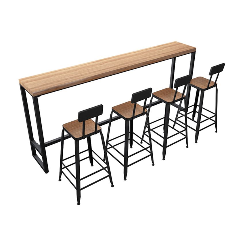 Solid Wood Counter Height Set Rectangle 1/2/5 Pieces Glam Pub Table Set