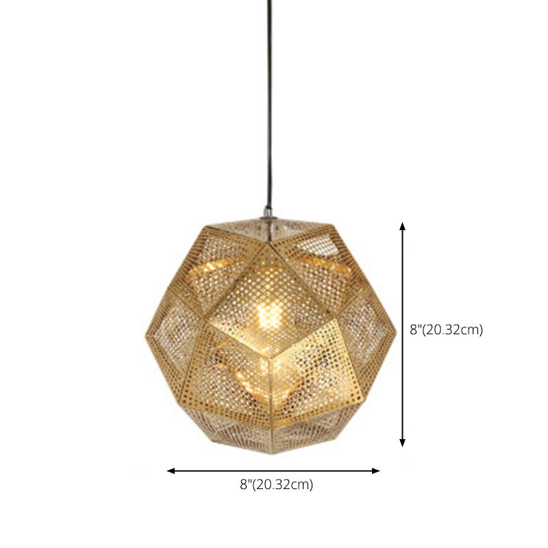 Faceed Globe Suspension Lighting Postmodern Metall 1-Bulb Restaurant Anhänger Licht