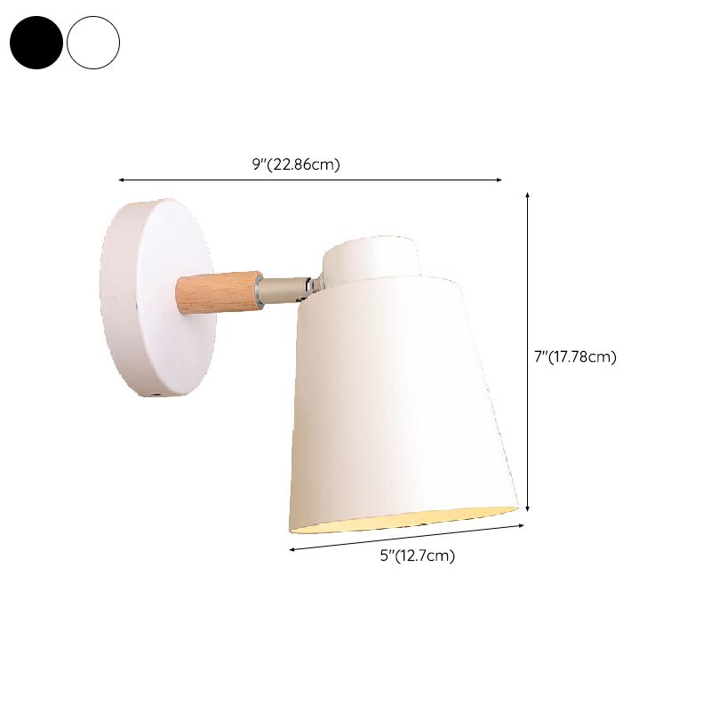 White/Black Single Contemporary Wall Mounted Sconce Metal Wall Light