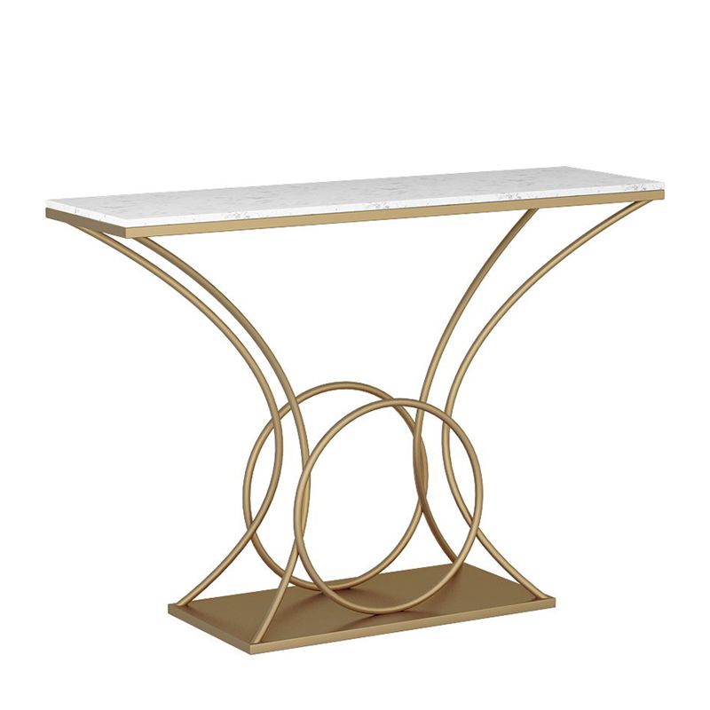 Marble Glam Console Table 31.5" Tall 1-shelf Accent Table for Hall