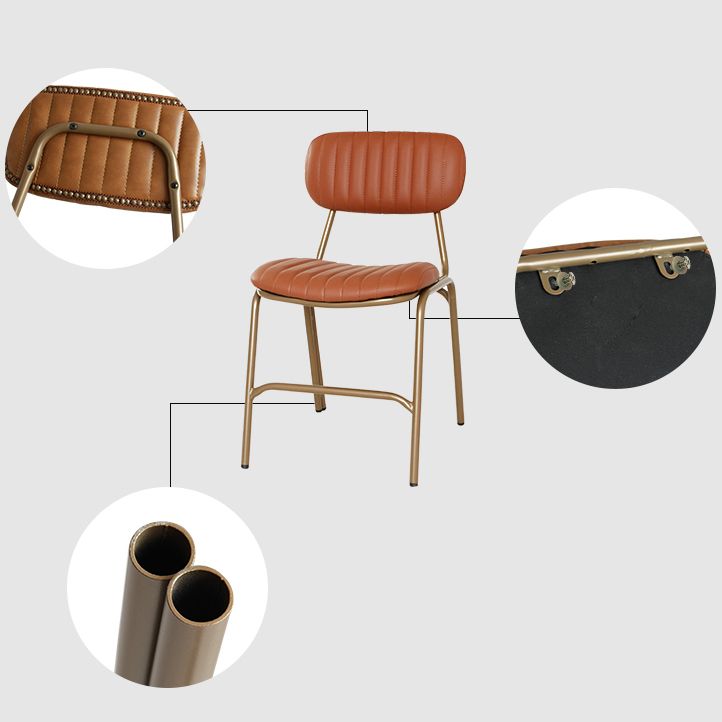 Sillas laterales de comedor de cuero de estilo industrial, respaldo abierto, silla lateral de comedor para el hogar