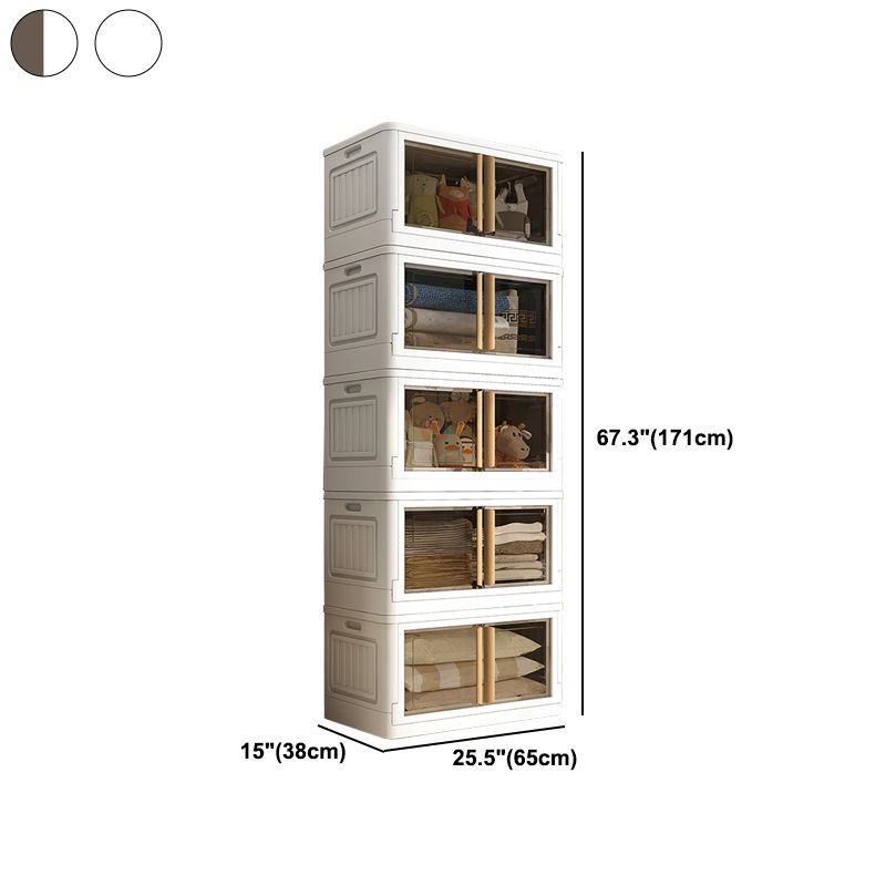 Contemporary Plastic Storage Cabinet Hinged Wardrobe Cabinet