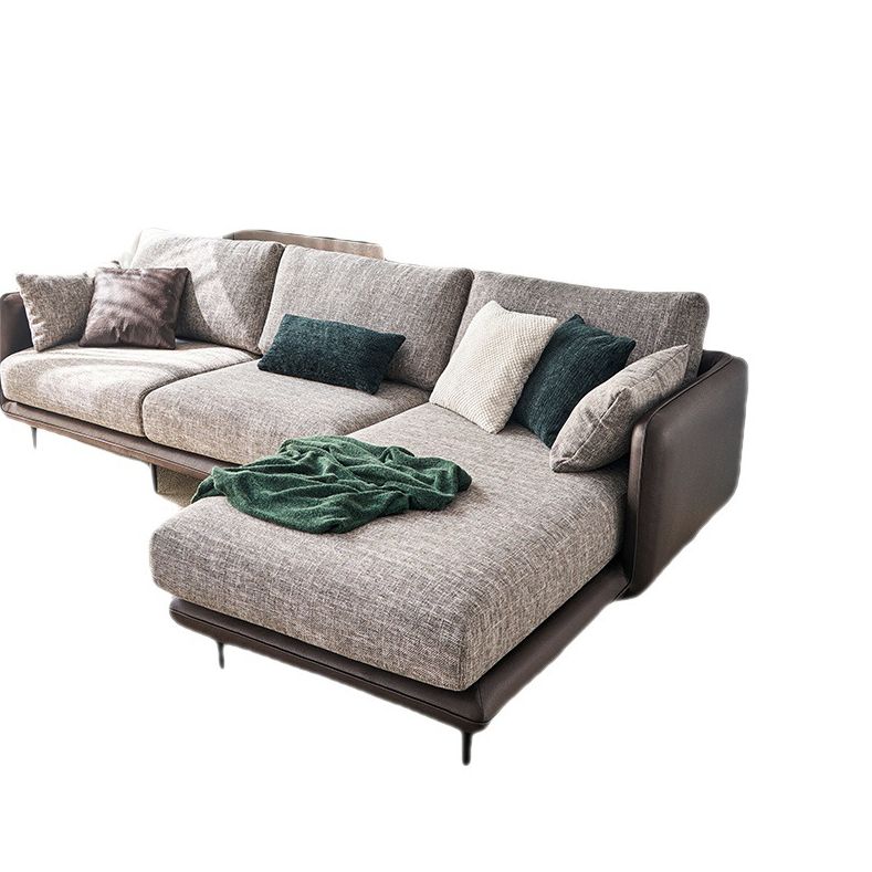 Modern Tuxedo Arm Removable Cushions Sofa with Pillows 35.43" for Living Room