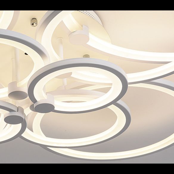 Overlapping Circles Acrylic LED Ceiling Light Contemporary Style Simplicity Lighting Fixture for Living Room
