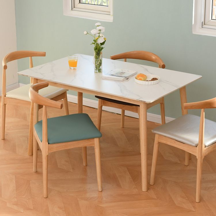 Sedia da pranzo a base multicolore in legno di gomma scandinava con 4 gambe