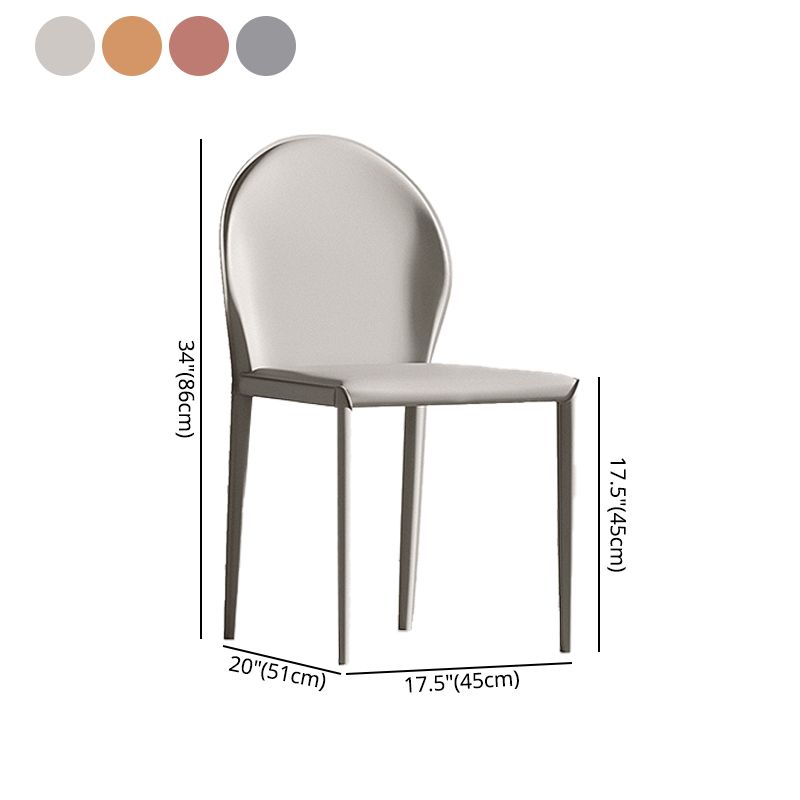 Sillas de comedor de cuero de estilo minimalista, sillas laterales sin brazos con respaldo sólido para uso doméstico