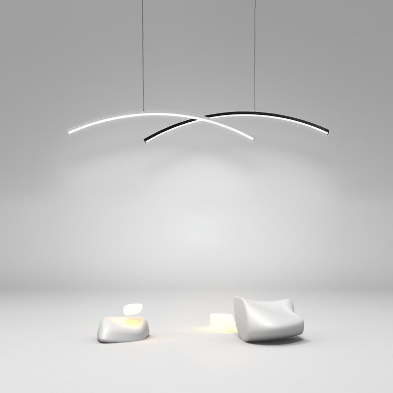 Black/White Kitchen Island Lighting Contemporary LED Ceiling Light for Home