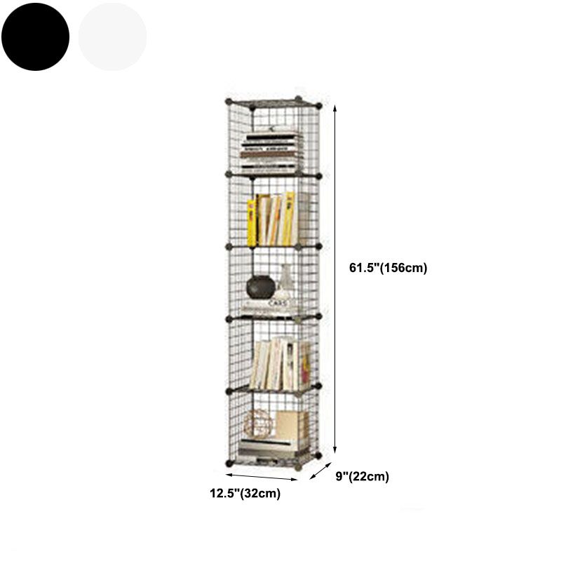 Contemporary Metal Shelf Bookcase Closed Back Home Book Shelf