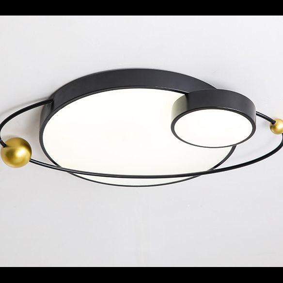 Circular Metal Ceiling Flushmount Lamp Nordic Style LED Flush Light for Living Room