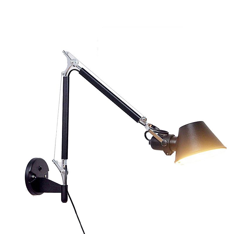 Black Geometric LED Wall Lamp in Modern Minimalist Aluminium Wall Light for Bedroom