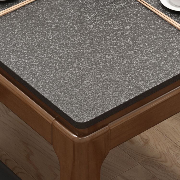 Modern Stone Rectangle Dining Table Rubber Wood Base for Dining Room