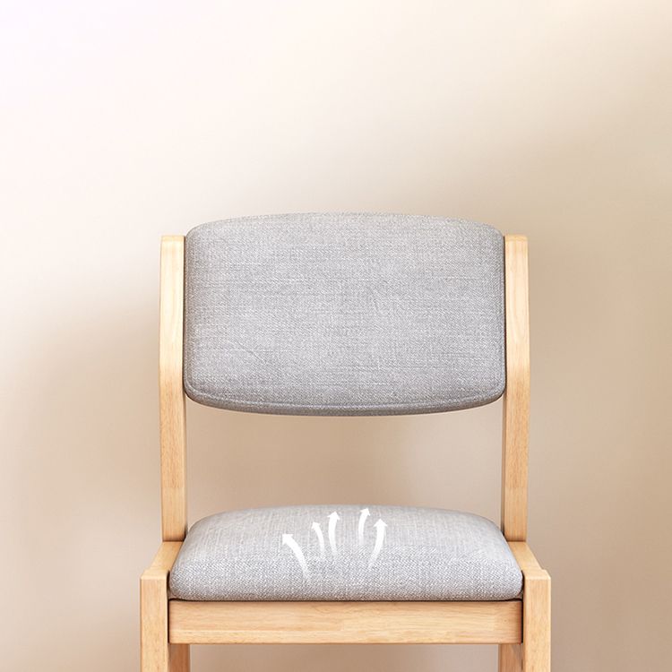 Scandinavian Rubberwood Kitchen Side Chair Liftable Open Back Dining Chair