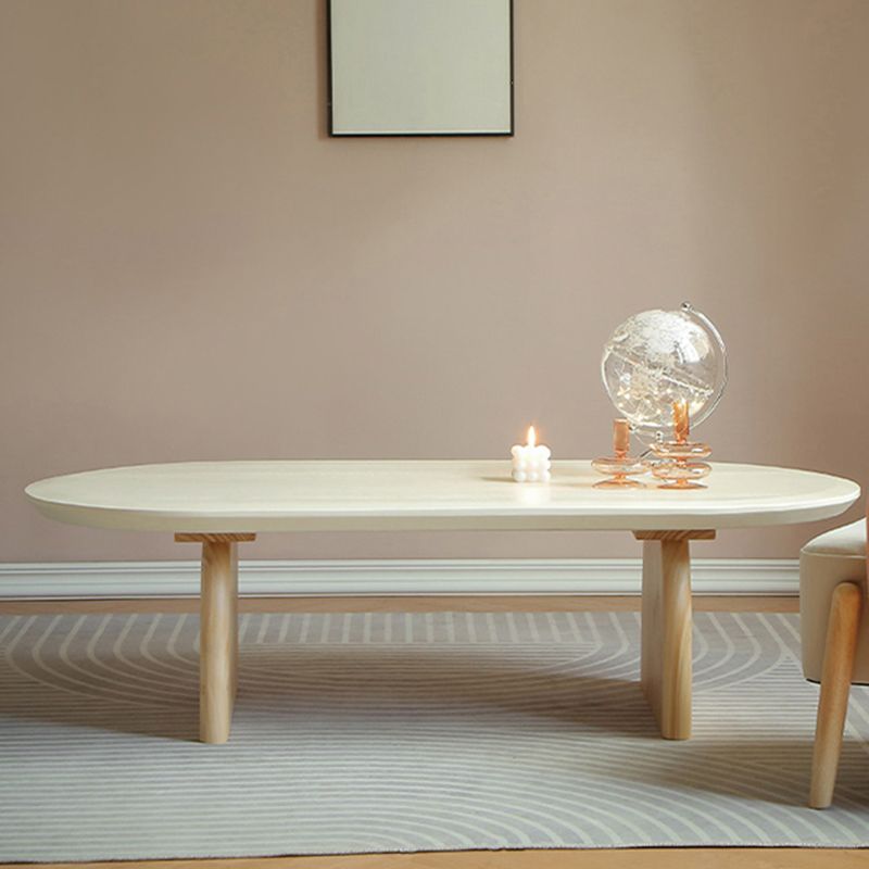 15.7"H Modern Style Sled Base Wooden Solid Color Round Coffee Table