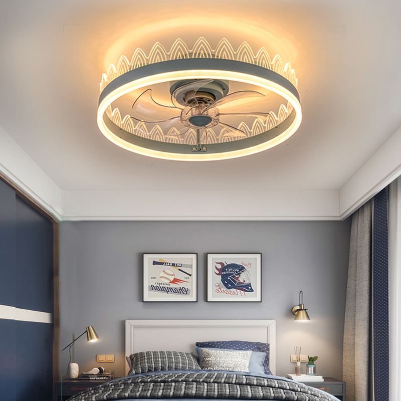 Makkaronkronenförmige Lüfterbeleuchtung Acrylschlafzimmer LED Semi Flush Light