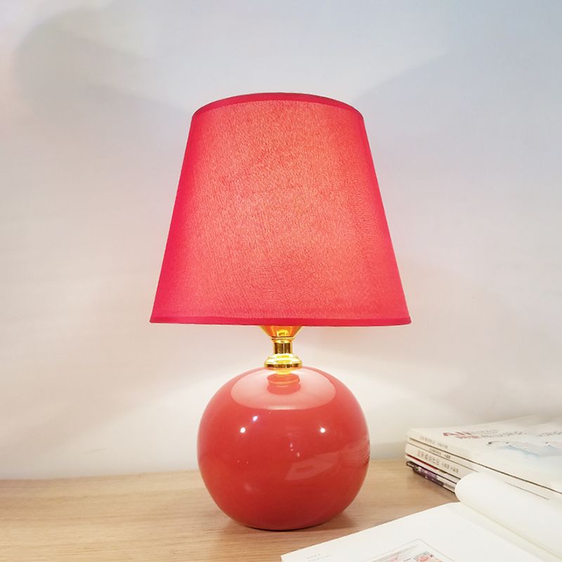 Luce modernista di compito di bagliore largo 1 testa rossa lampada da scrivania con base in ceramica, larga 8 "/9"