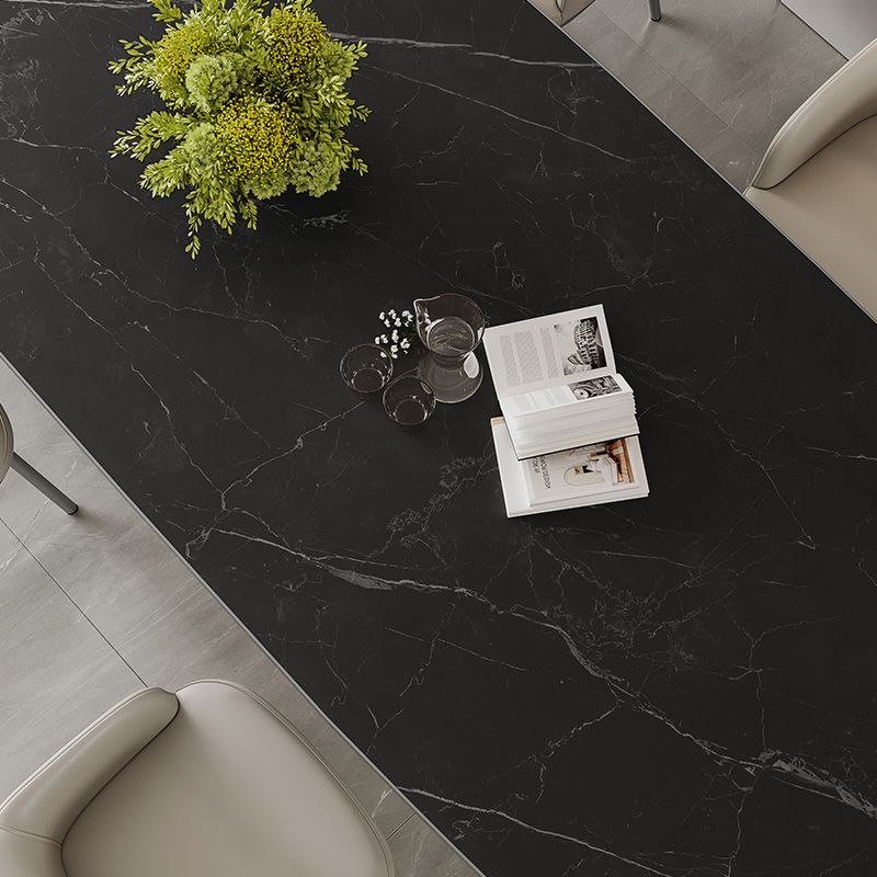 Black and Silver Dinner Room Kitchen Table Contemporary Dining Table