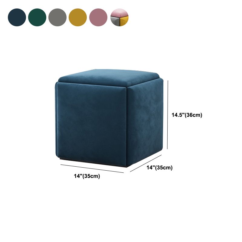 Modern Velvet Target Pouf Plain Square with Storage Stain Resistant Storage Ottoman