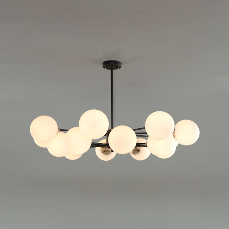 Modern Globe Chandelier Light Fixtures Multi-Head Suspension Pendant Lamps with Glass Shade
