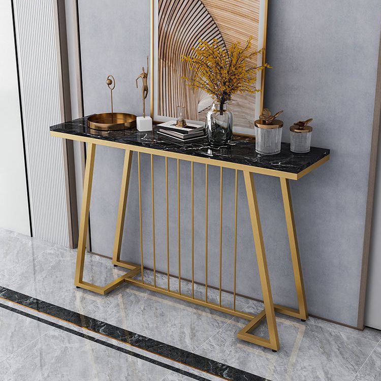 31.5" Tall Marble Console Table 1-shelf Stain Resistant End Table