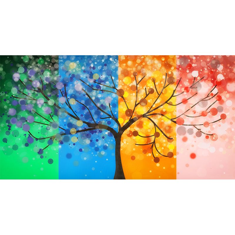 Plant Decoration Illustration Mural Mildew Resistant Wallpaper Sleeping Room Wall Mural