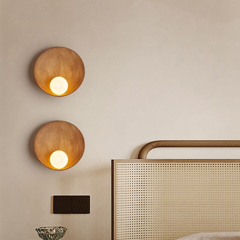 Modernism Resin Wall Lighting 1-Light Glass Shade Wall Mount Light for Foyer