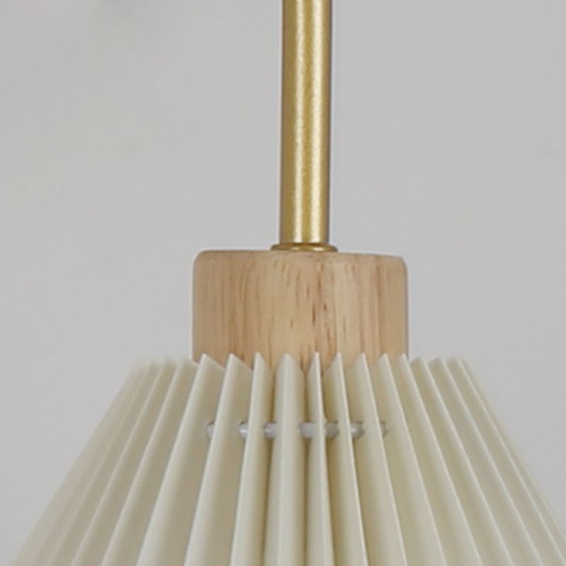 1 Light Flared Wall Mounted Light Fixture Modern Style Wood Wall Sconce Lights in White