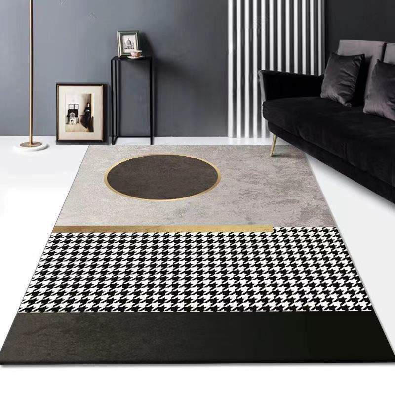 Luxe Houndstooth Print Rug Polyester Area Tapijt niet-slip achteruitgang binnen tapijt voor woonkamer