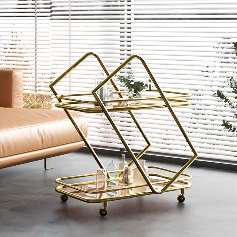 34.64" High Modern Style Prep Table Rolling Metal Prep Table for Home