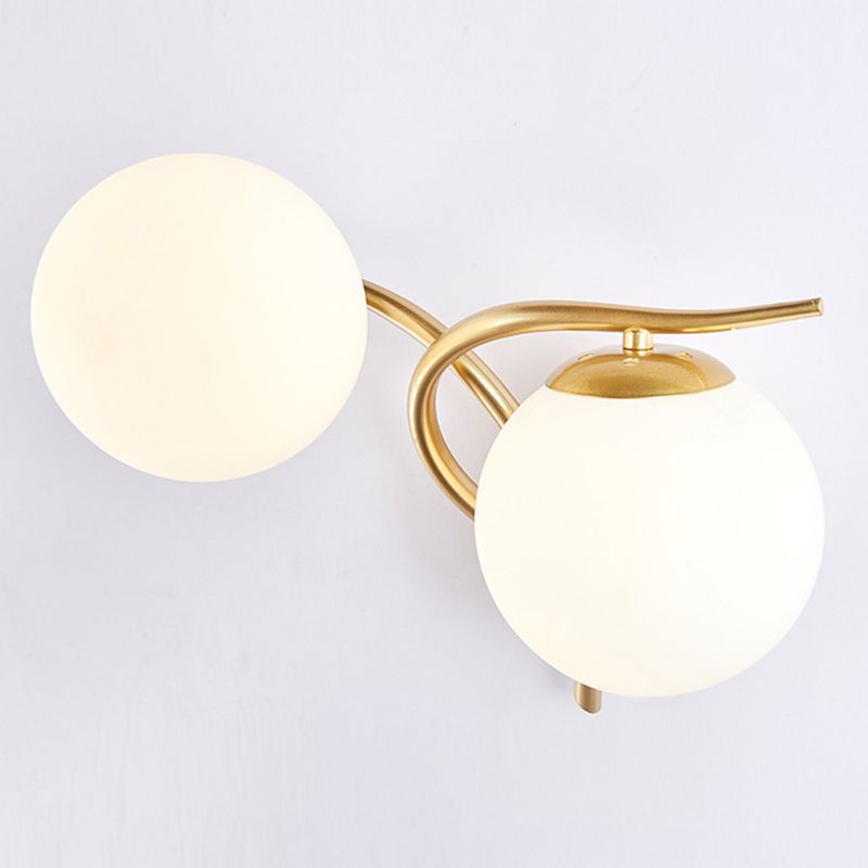 Lampada montata a parete a doppio globo in stile contemporaneo illuminazione a parete in vetro
