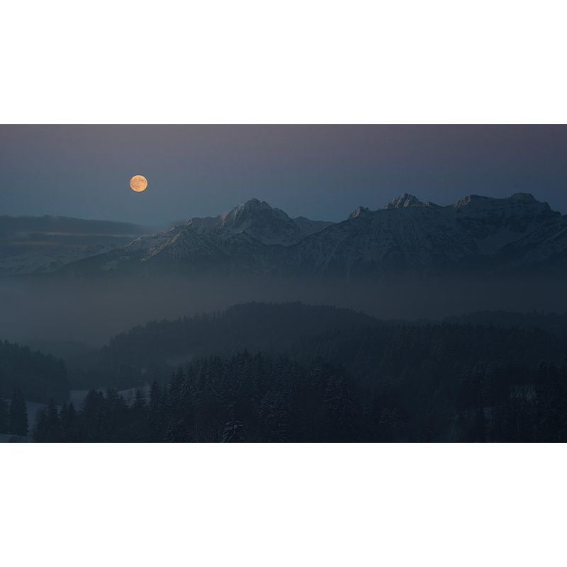 Horizontal Photography Style Alps Mural Modernism Wall Covering for Accent Wall