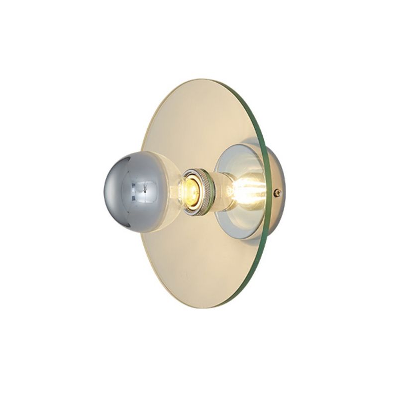 Nordic Style Wall Light Round Shape Wall Lamp with Iron Base for Bedroom