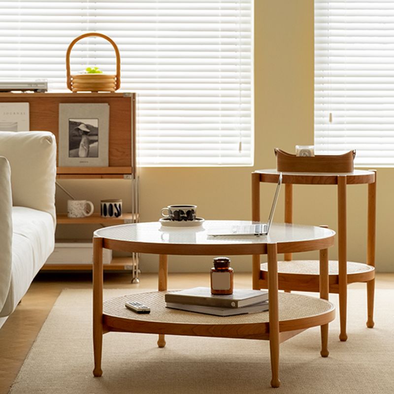 Contemporary 3/4 Legs Wooden with Storage Shelf Coffee Table